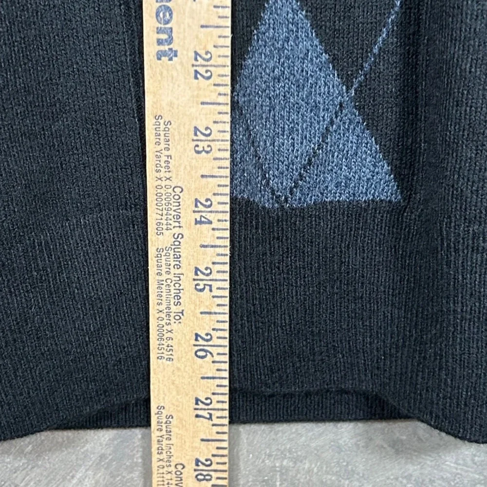 Dockers Mens XL Black‎ Argyle V-Neck Sleeveless Knit Sweater Vest Dress